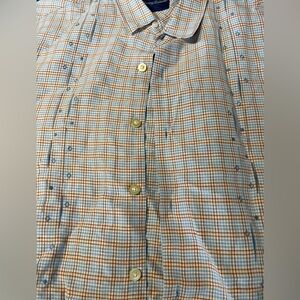 Tommy Bahama Mens XL Blue Ora Embroidered Camp Linen Silk Short Sleeve Shirt
